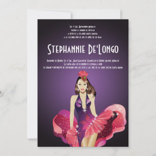 5x7 Glamour Girl Quinceanera Birthday Invitation