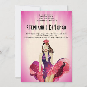 5x7 Glamour Girl Quinceanera Birthday Invitation