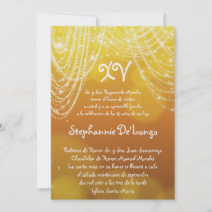5x7 Glitz Glimmer Quinceanera Birthday Invitation