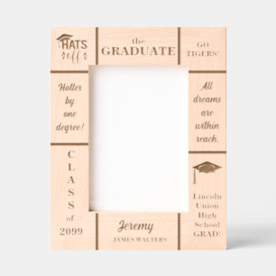 5x7 Graduate Class of Custom Name Year Portrait Etched Frames