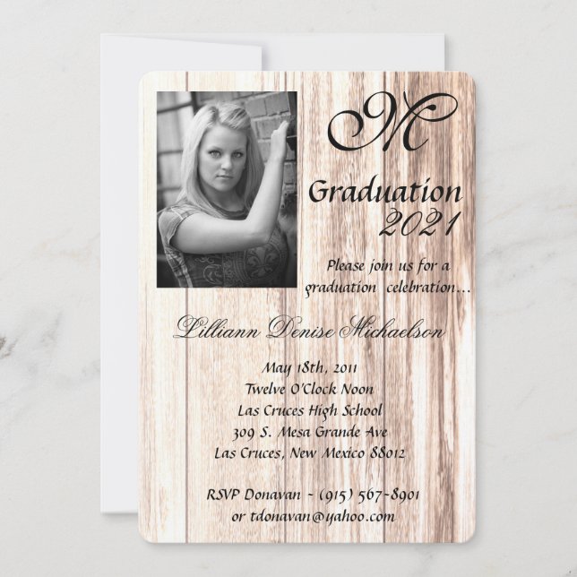 5x7 Graduation Part Invitation boots country rusti (Front)