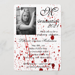 5x7 Graduation Partie Invitation Vamp Splatter de 