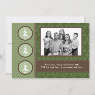 5x7 Green Christmas Trees PHOTO Christmas Card