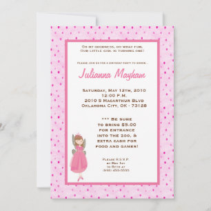 5x7 Gril Fair Birthday Part Invitation