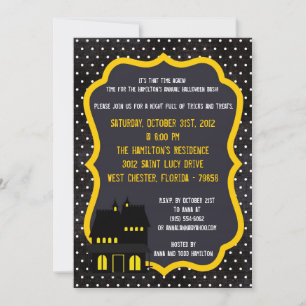5x7 Haunted House Halloween Party Invitation