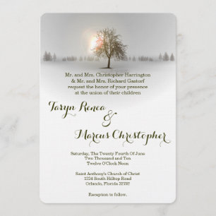 5x7 hiver Faire-part de mariage de neige