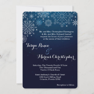 5x7 Hiver Flammes de neige Faire-part de mariage d