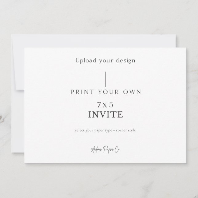 5x7 Horizontal Invite: Upload Your Own Invitation (Front)