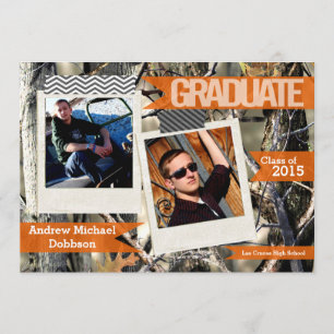 5x7 Hunters Camo Camouflage Senior Announcement