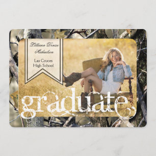 5x7 Hunters Camo Camouflage Senior Announcement