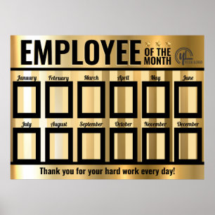 5x7 inch photo employee of the month recognition poster