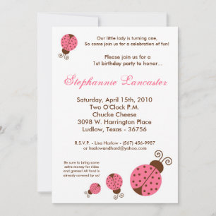 5x7 Invitation à la fête d'anniversaire Pink Sprin