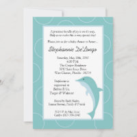 5x7 Invitation au Baby shower de dauphin tropical 