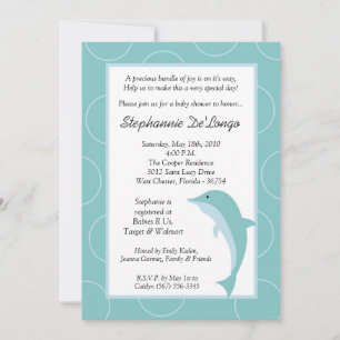 5x7 Invitation au Baby shower de dauphin tropical 
