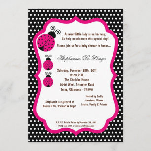 5x7 Invitation au Baby shower de la dame noire