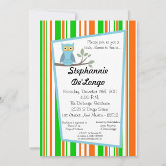 5x7 Invitation Baby shower de Chouette de forêt de