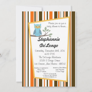 5x7 Invitation Baby shower de Chouette de forêt de