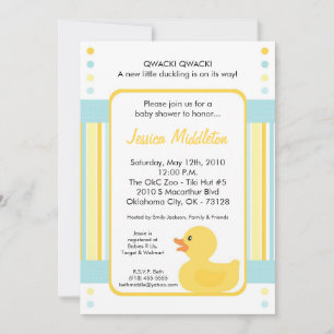 5x7 Invitation Baby shower en caoutchouc jaune