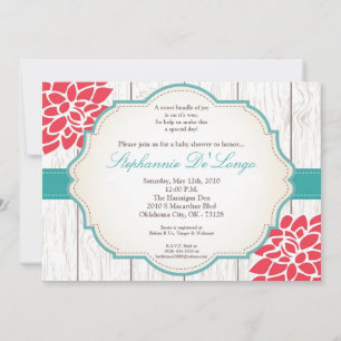 5x7 Invitation Baby shower floral à fleurs roses
