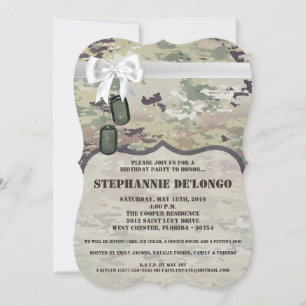5x7 Invitation d'anniversaire Armée OCP Camo Unifo