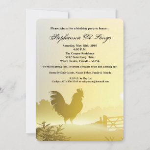 5x7 Invitation d'anniversaire Sunny Morning Farm P