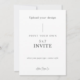 5x7 Invite: Upload Your Own Invitation