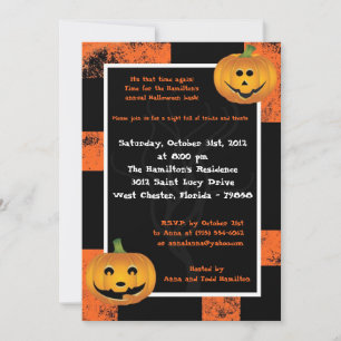 5x7 Jack-O-Lantern Fun Party Invitation