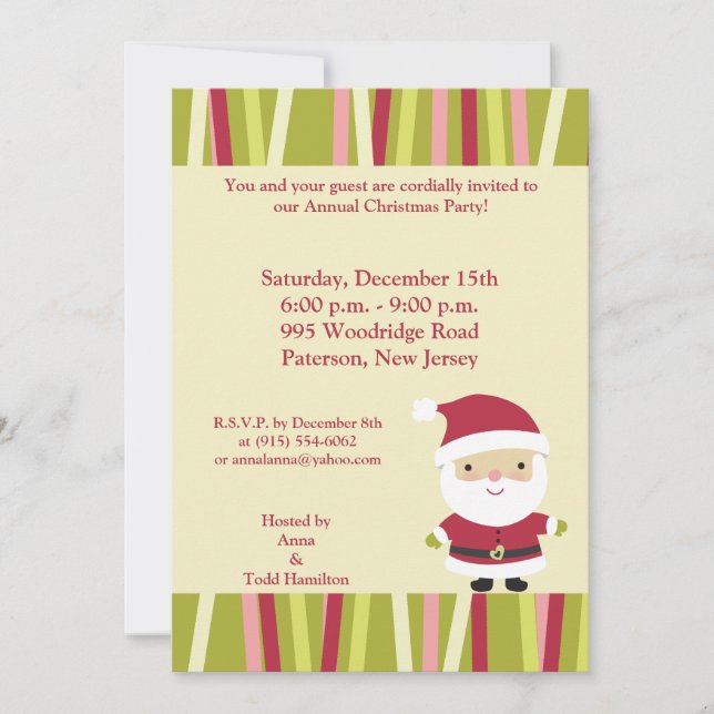 5x7 Jolly St.Nick Invitation (Front)