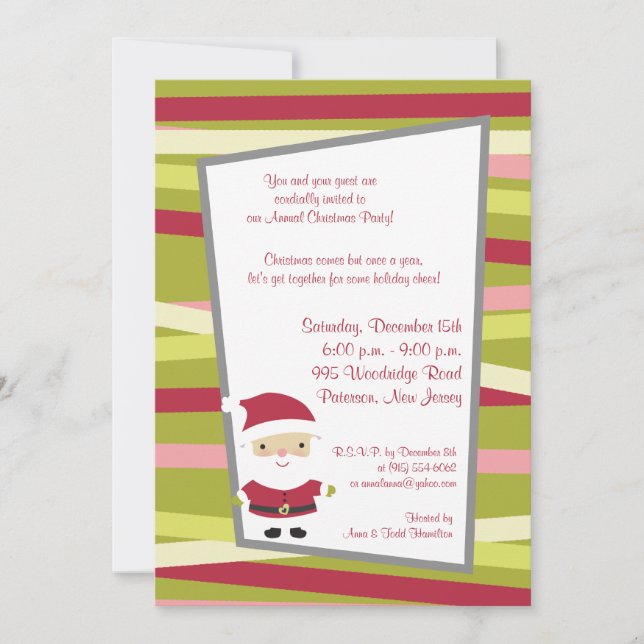 5x7 Jolly St.Nick Invitation (Front)