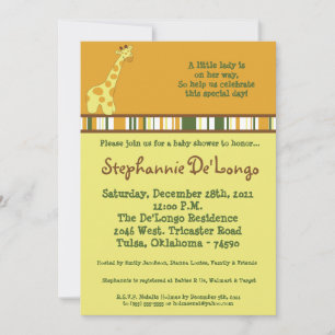 5x7 Jungle Babies Baby Shower Invitation