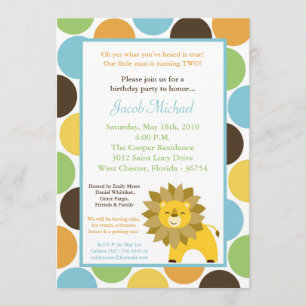 5x7 Jungle King Lion Safari Invitation Anniversair