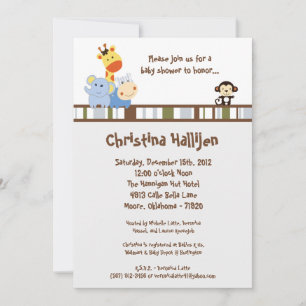 5x7 Jungle Play Baby Shower Invitation