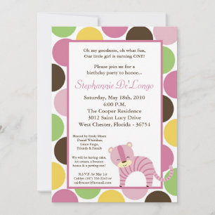 5x7 Jungle Queen Tiger Birthday Party Invitation