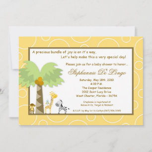5x7 Jungle Safari Zoo Anima Baby Shower Invitation