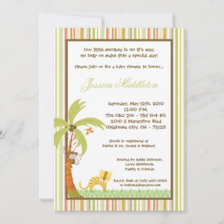 5x7 Jungle Safari Zoo Anima Invitation Baby shower