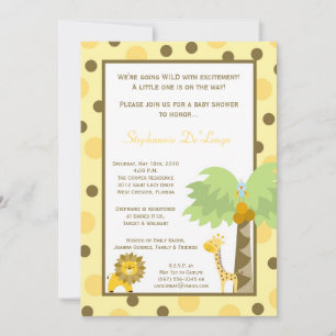 5x7 Jungle Safari Zoo Anima Invitation Baby shower