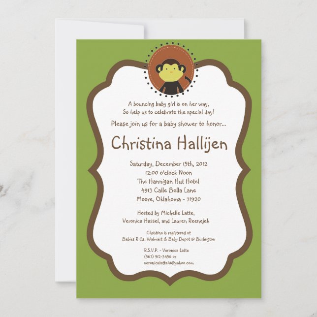 5x7 Jungle Tales Safari Invitation (Front)