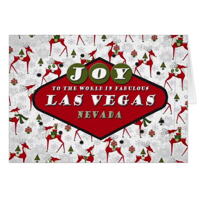 5x7 Las Vegas Christmas JOY Card (Devant horizontal)