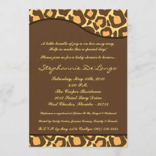 5x7 Leopard Animal Print Baby Shower Invitation