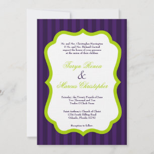 5x7 Lime Green & Purple Linn Faire-part de mariage