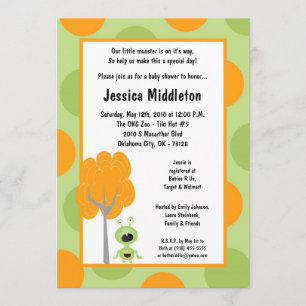 5x7 Little Monster  Baby Shower Invitation