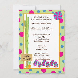 5x7 Luau Baby shower Invitation
