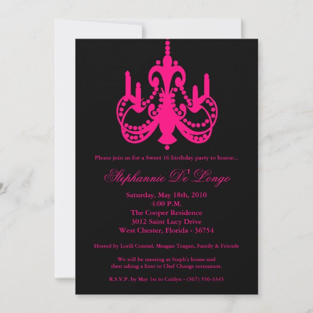 5x7 lustre doux 16 Anniversaire Partie Invitation (Devant)