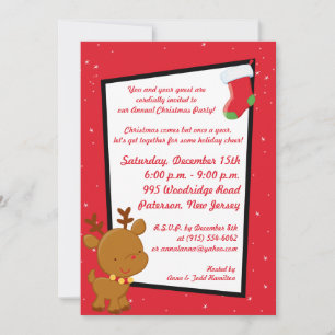 5x7 M. & Mme Claus Invitation à la fête de Noël