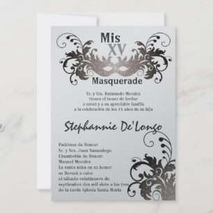 5x7 Masquerade Quinceanera Birthday Invitation
