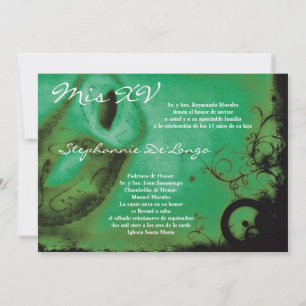 5x7 Masquerade Quinceanera Invitation Anniversaire