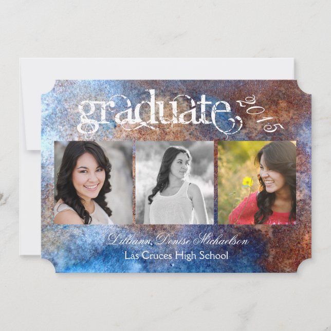 5x7 Métal rouillé Vieux acier Gru Faire-part princ (Devant)