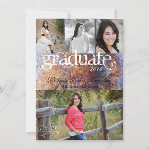 5x7 Métal rouillé Vieux acier Gru Faire-part princ