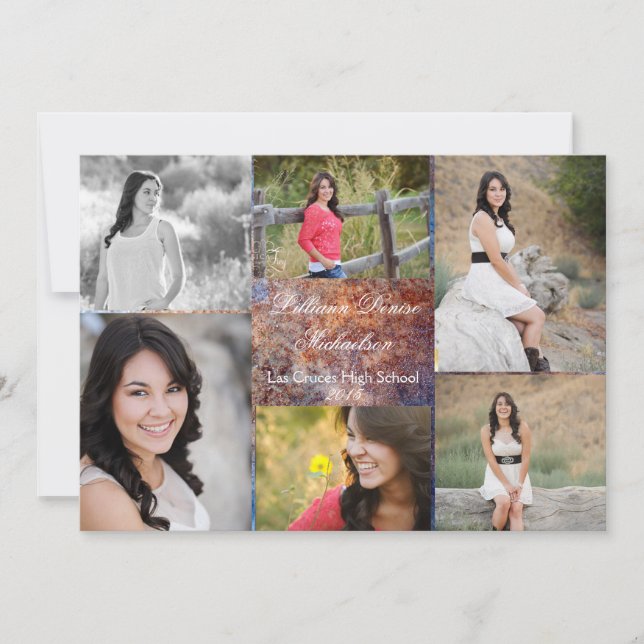 5x7 Métal rouillé Vieux acier Gru Faire-part princ (Devant)