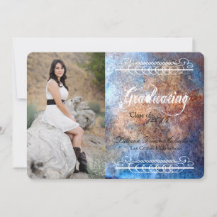 5x7 Métal rouillé Vieux acier Gru Faire-part princ